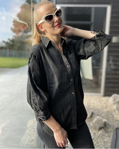 Košile dámská Ralph Lauren černo-šedá